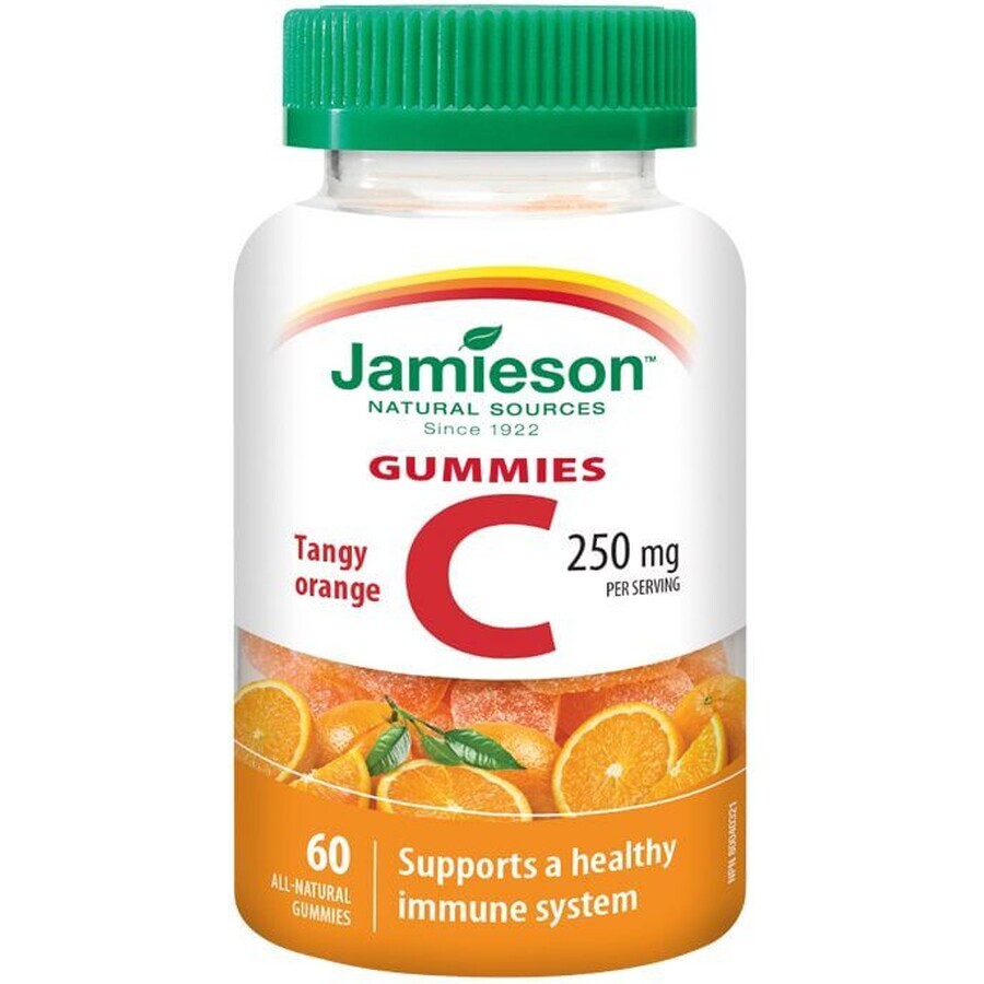 Jamieson Vitamina C Gummies Gelatina al gusto di arancia 60 pezzi