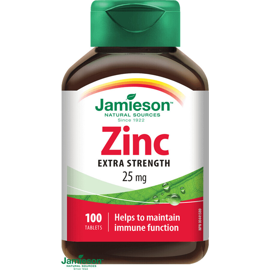 Jamieson Zinc 25 mg 100 tablets