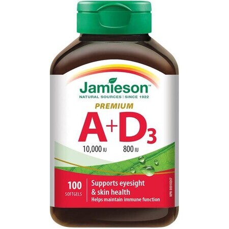 Jamieson Vitamina A e D Premium 10000 UI / 800 UI 100 capsule