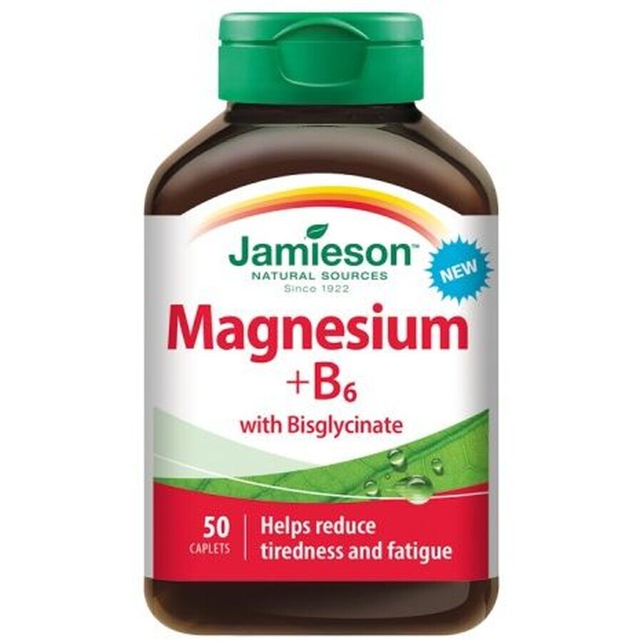 Jamieson Magnésium + vitamine B6 avec bisglycinate 50 comprimés