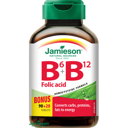 Jamieson Vitamine B6, B12 und Folsäure 110 Tabletten