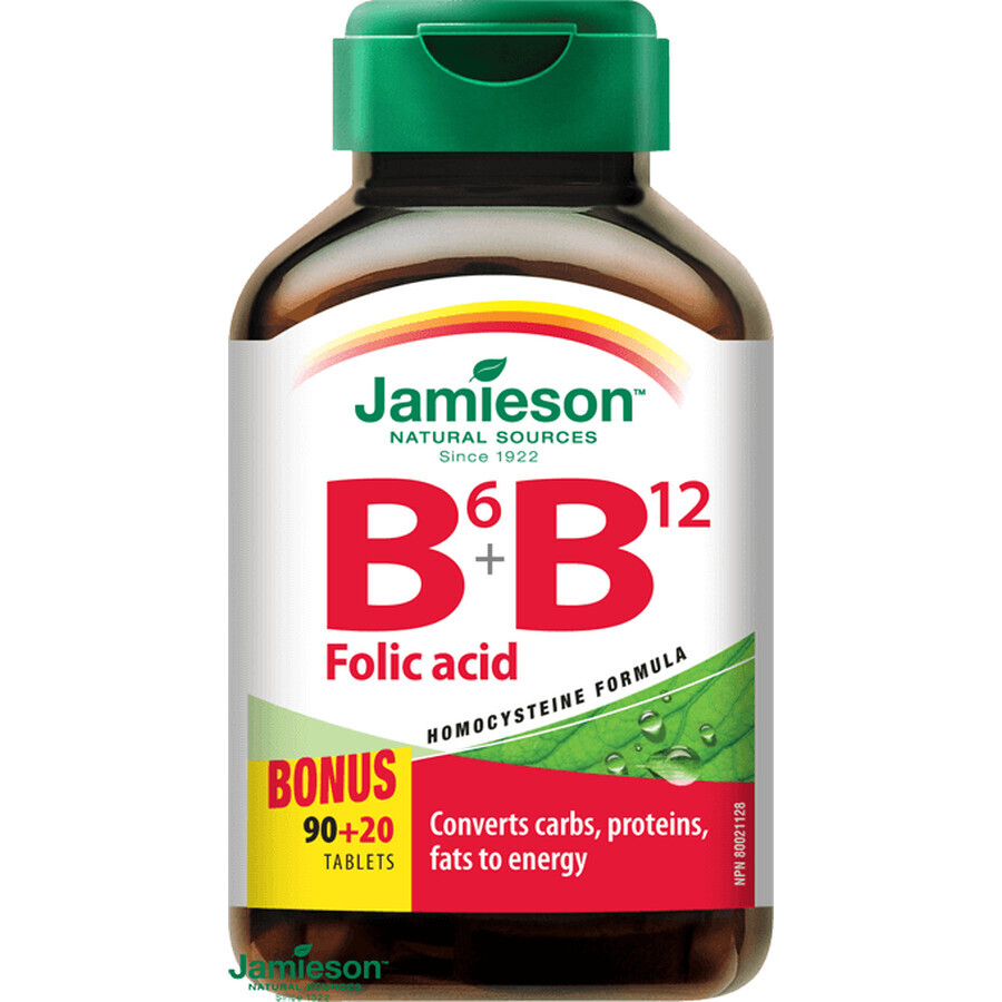 Jamieson Vitamine B6, B12 und Folsäure 110 Tabletten