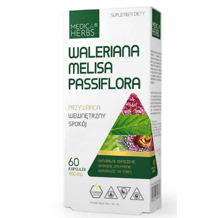 Valeriană Melissa Passiflora 60 capsule Medica Herbs