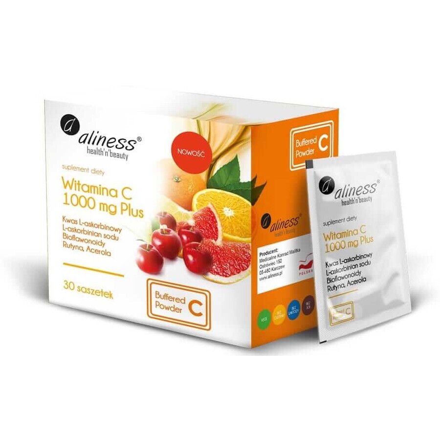 Vitamin C 1000 mg PLUS Bioflavonoide, Rutin, Acerola 30 Portionsbeutel Aliness