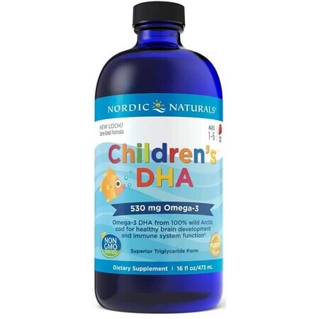 Nordic Naturals DHA pour enfants 530 mg fraise 473 ml