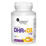 Omega DHA aus Algen + D3 60 Kapseln Aliness