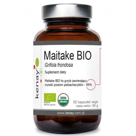 Organic Maitake Leafy Grifola 60 Kenay vegetarian capsules