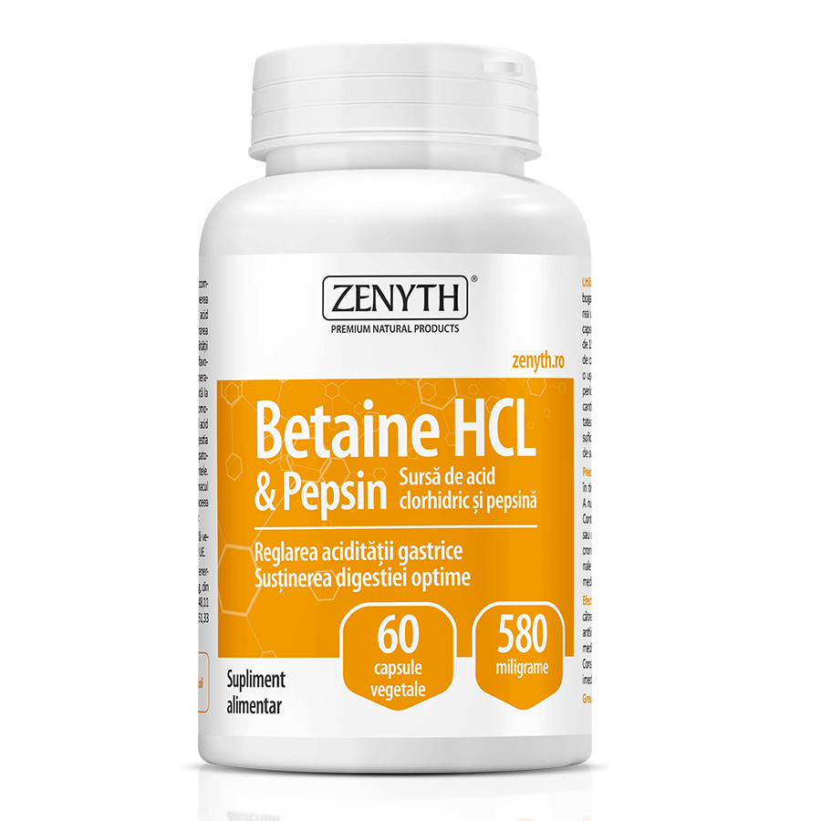 Betain HCL und Pepsin, 60 Kapseln, Zenyth