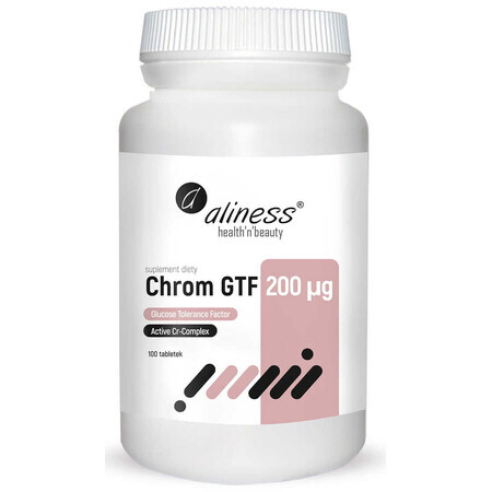 Chrome GTF Active Cr-Complex 200 µg 100 comprimés végétariens, Aliness