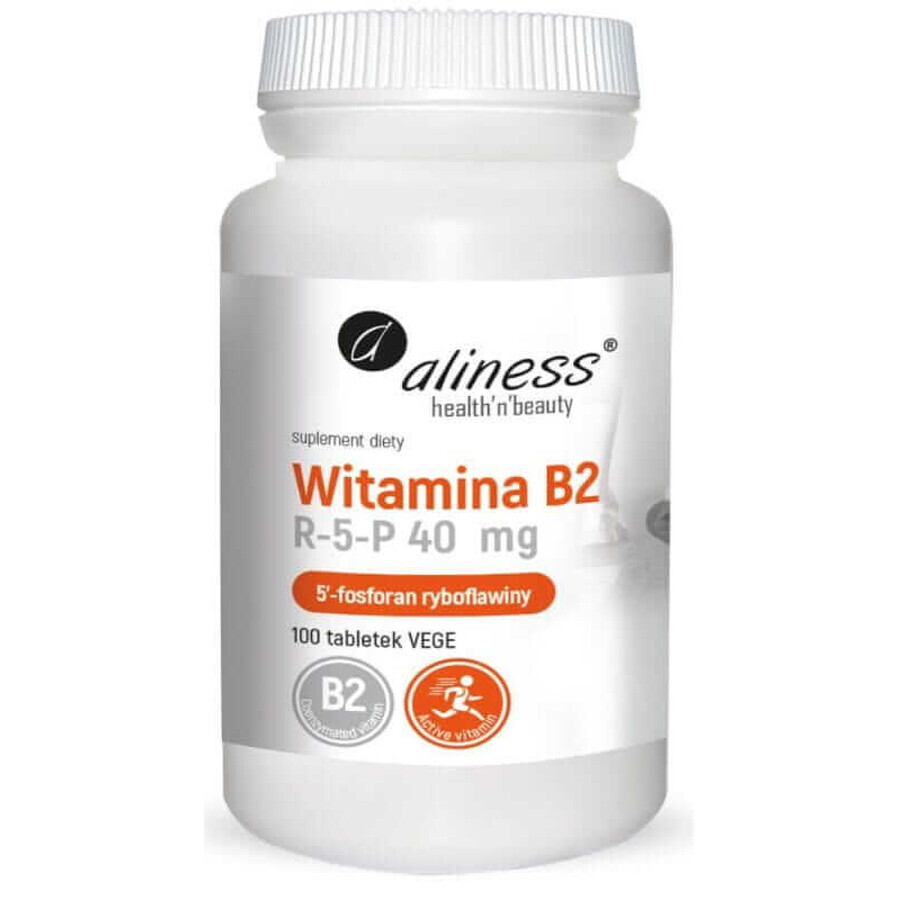 Vitamin B2 R-5-P (Riboflavin) 40 mg 100 Vege tab Aliness