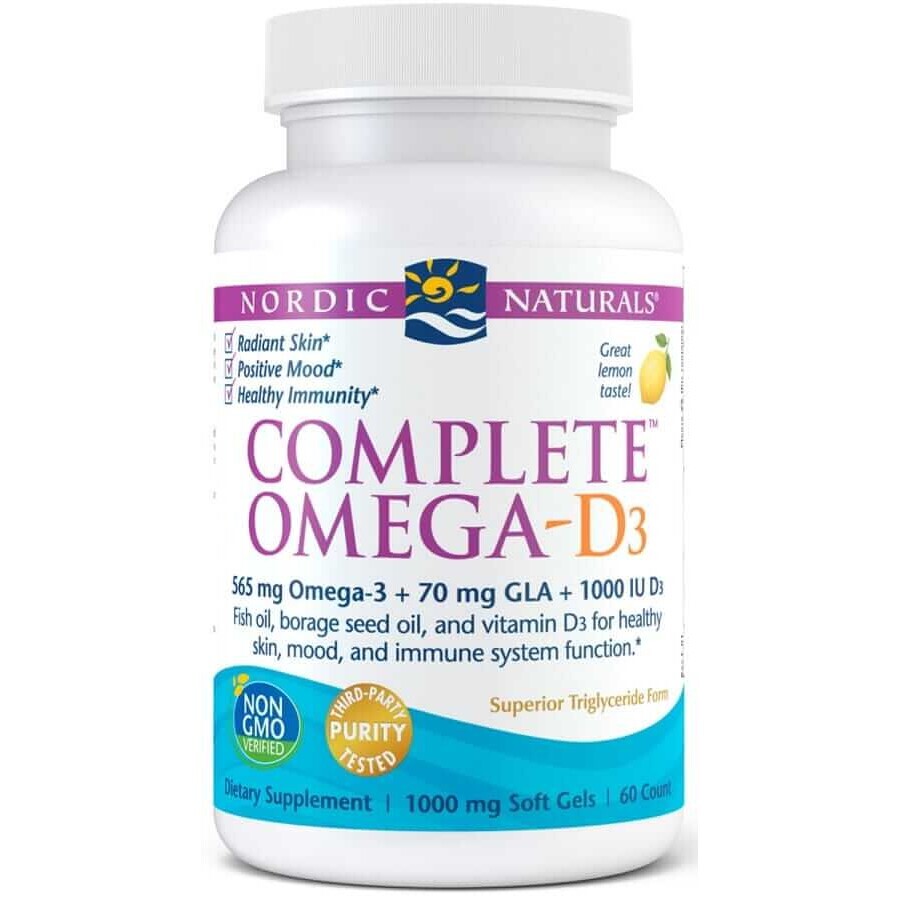 Compleet Omega-D3 565mg Citroen 60 capsules Nordic Naturals