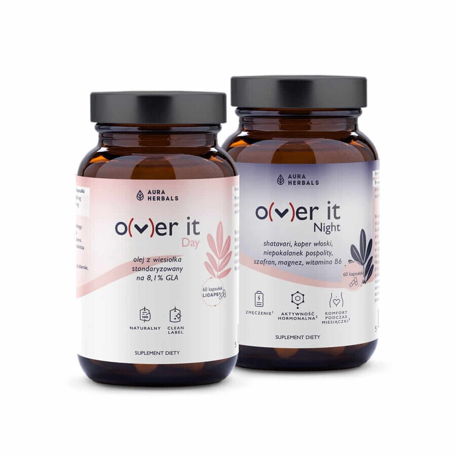 O(v)er it Day & Night (supporto naturale durante la sindrome premestruale) 2x 60 capsule Aura Herbals