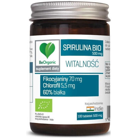 BeOrganic Spirulina biologica 500 mg 100 compresse