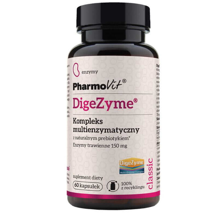 Digezyme® 150 mg complexe multienzyme 60 gélules Pharmovit