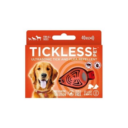 TICKLESS PET ORANGE Dispositivo antizecche a ultrasuoni per animali domestici