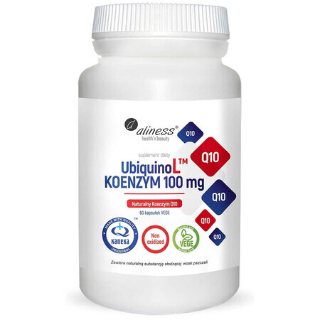 UbiquinoL KANEKA Natuurlijk Co-enzym Q10 100mg 60 capsules vegeta Aliness