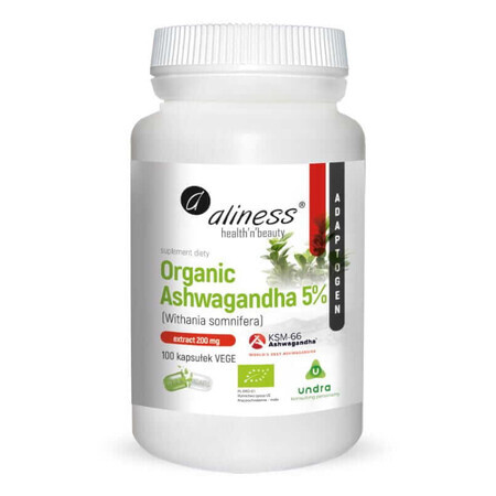 Ashwagandha organisch 5% 200mg (100 caps) Aliness