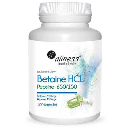 Betaina HCL, Pepsina 650/150 mg x 100 capsule Aliness