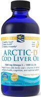 Arctic-D Aceite de H&#237;gado de Bacalao Lim&#243;n Aceite de h&#237;gado de bacalao salvaje 237 ml, Nordic Naturals