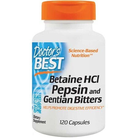 Betaina Hcl Pepsina e Genziana (120 capsule), Doctor's Best