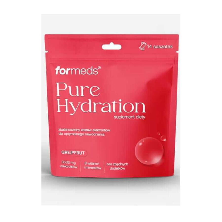 Pure Hydration electrolytes grapefruit flavor 14 sachets Formeds