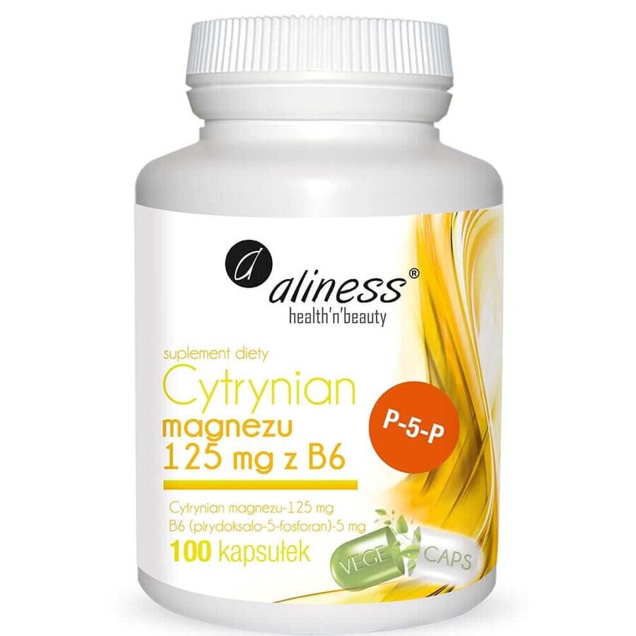 Magnesio citrato 125 mg con B6 (P-5-P) 100 capsule Aliness