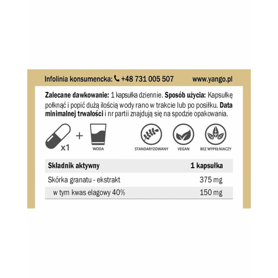 Extract de coajă de rodie 50:1 ( 40% acid elagic ) 90 capsule YANGO