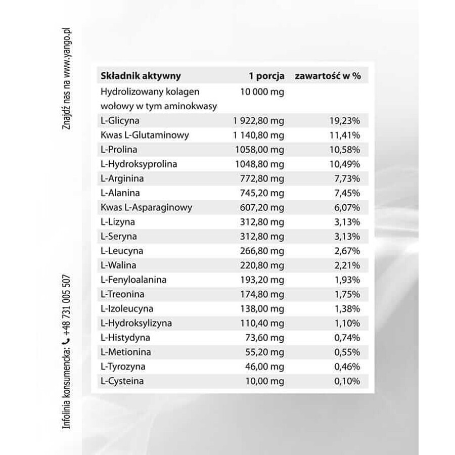 Collagene di manzo di tipo II - 300 g - YANGO