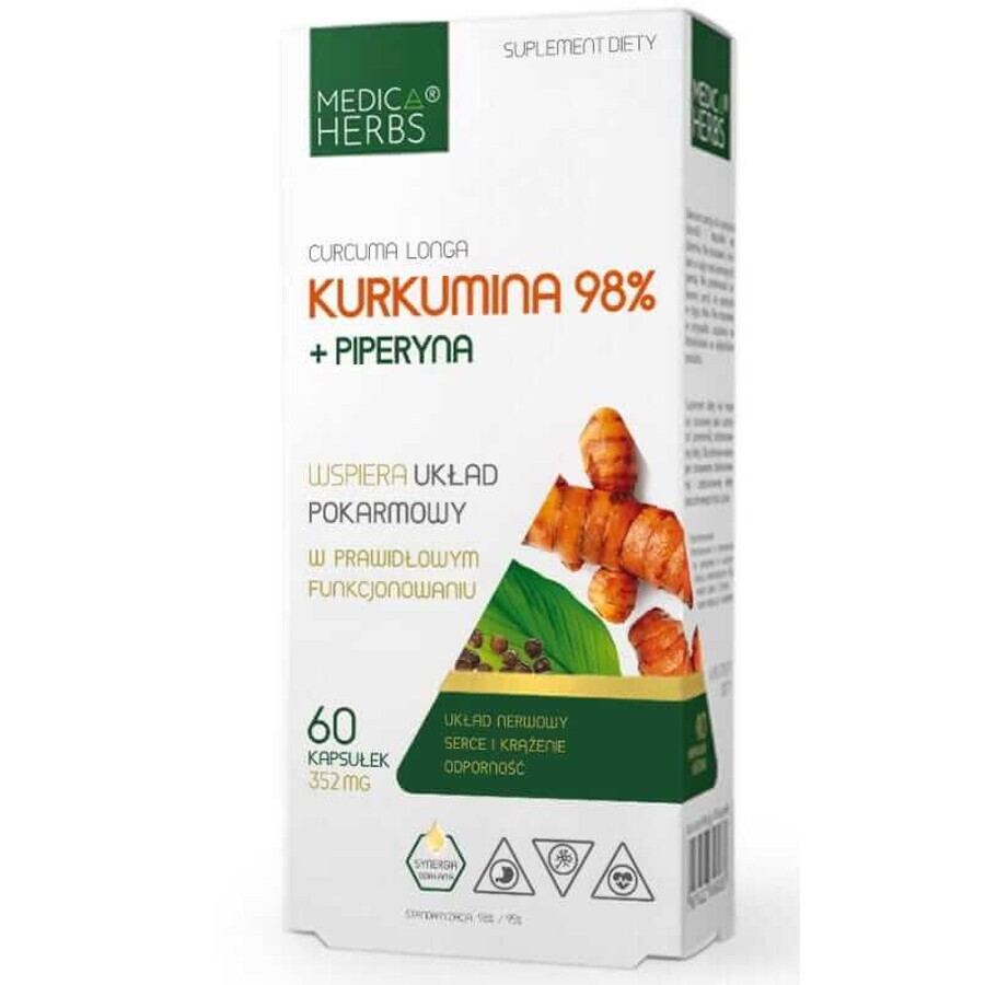 Curcumina 98% + Piperina 60 capsule Erbe Medica