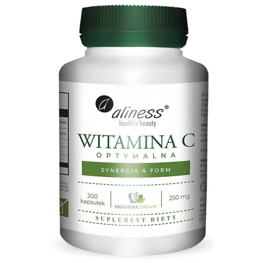 Optimal Vitamin C 250mg synergy of 4 forms 200 capsules Aliness