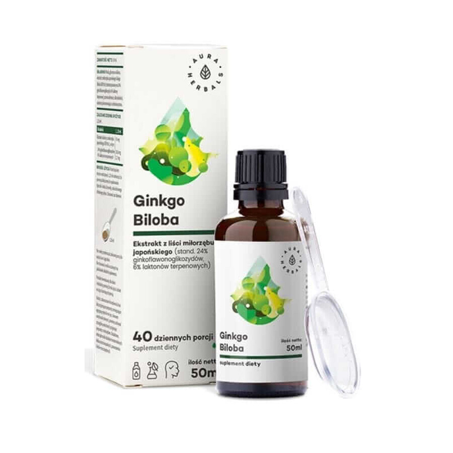 Estratto di Ginkgo Biloba 50:1 45mg 50ml Aura Herbals