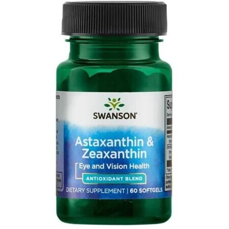 Swanson Astaxanthin și Zeaxanthin 60 capsule softgels