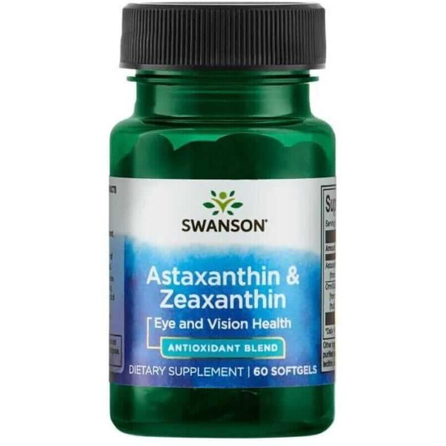 Swanson Astaxanthin și Zeaxanthin 60 capsule softgels