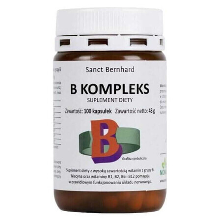 Complejo vitamínico B (niacina, B1, B2, B6, B12) 100 cápsulas Sanct Bernhard