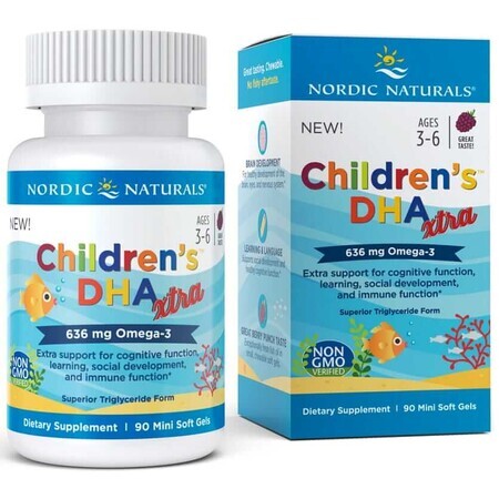 Nordic Naturals DHA Xtra per bambini 636 mg Omega-3 90 caps