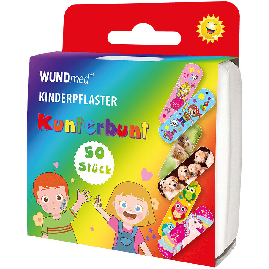 Colored patches for children, 50 pieces, Wundmed