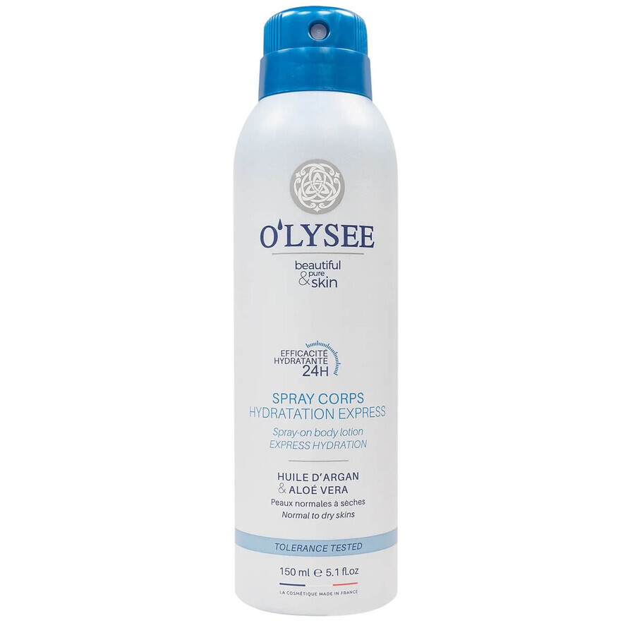 Spray idratante per il corpo con olio di argan e aloe vera, 150 ml, O'Lysee