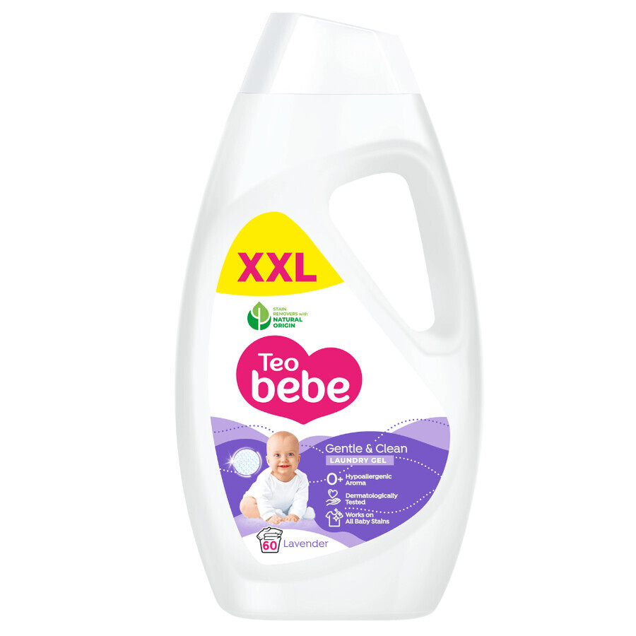 Detergente per bucato in gel alla lavanda Gentle & Clean, 2,7 l, Teo bebe