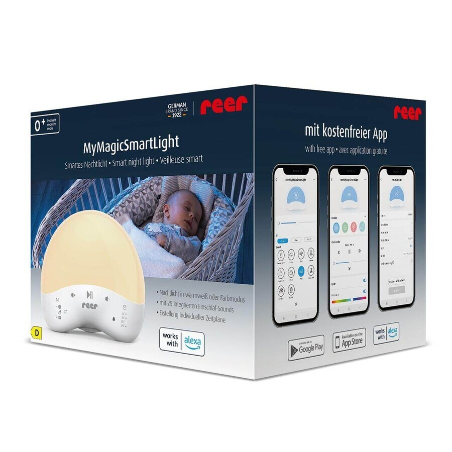 Intelligent night light with 25 sounds, multicolor, +0 months, Reer