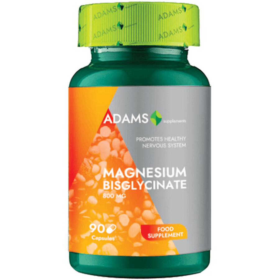 Magnesio bisglicinato, 800 mg, 90 capsule, Adams Supplements