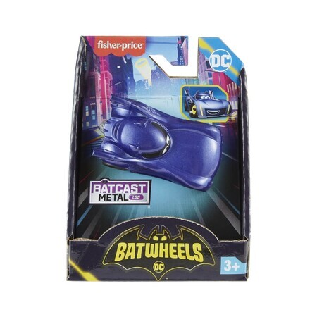 Batmóvil de metal Batwheels, escala 1:55, +3 años, Fisher Price