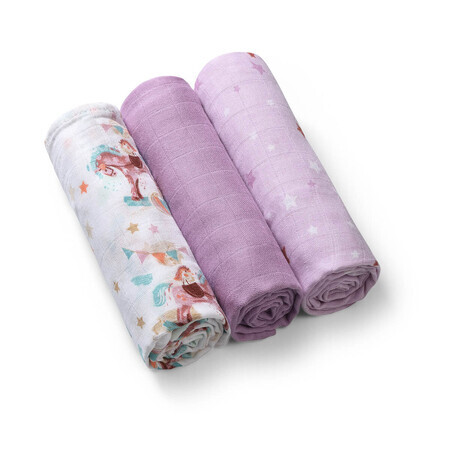 Bamboo fiber diapers, Purple, 3 pieces, Babyono