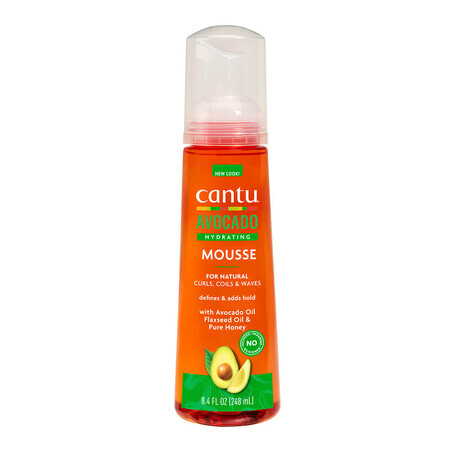 Mousse per capelli all'olio di avocado Coils & Waves, 248 ml, Cantu