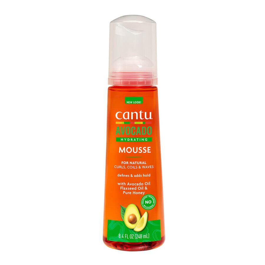 Mousse per capelli all'olio di avocado Coils & Waves, 248 ml, Cantu