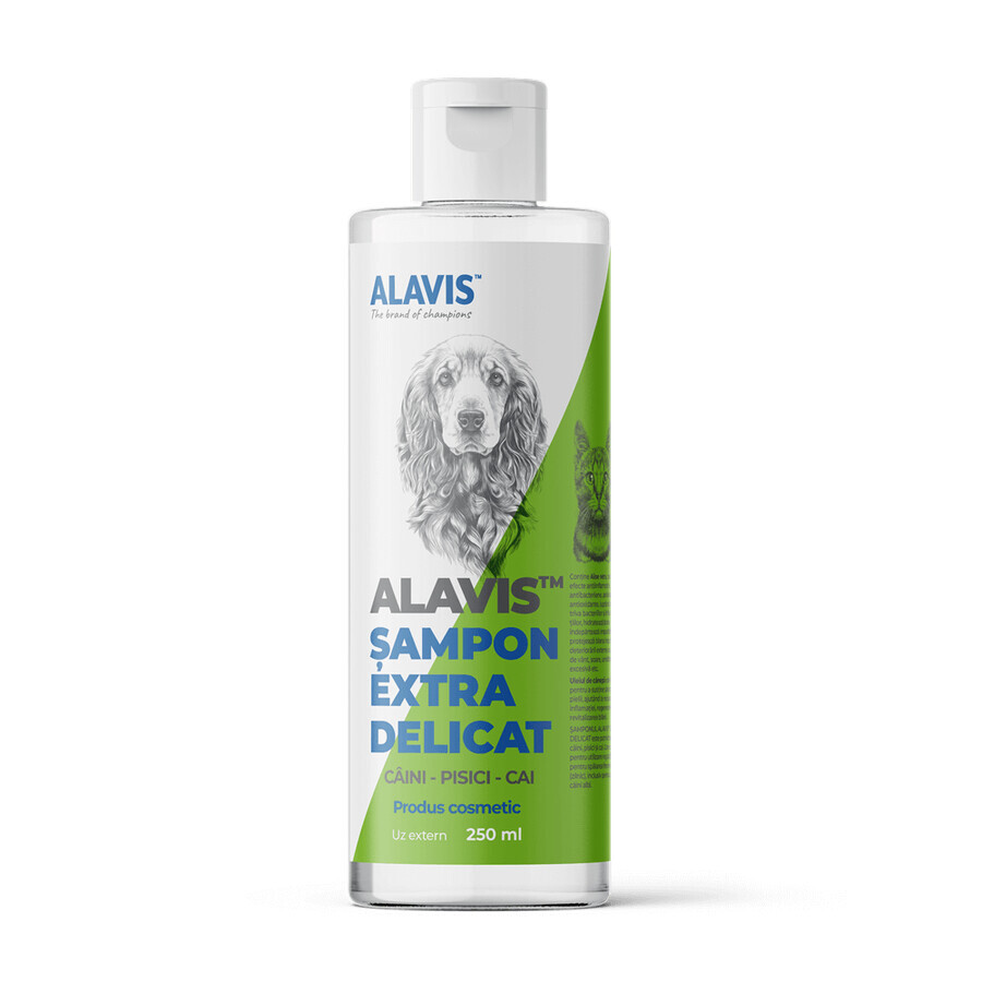 Shampoo extra delicato per cani, gatti e cavalli, 250 ml, Alavis