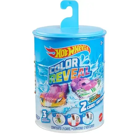 Set di 2 macchinine cambia colore Color Reveal, + 3 anni, Hot Wheels