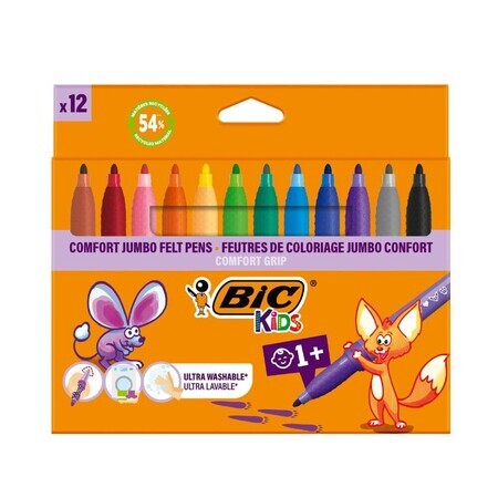 Pennarelli colorati Jumbo, 12 pezzi, BIC