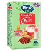 8 Cereali con Cacao, +12 mesi, 340 gr, Hero Baby