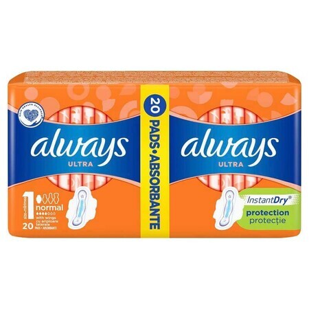 Always Duo Ultra Plus Absorbent Pack, 20 pieces, Size 1, P&amp;G