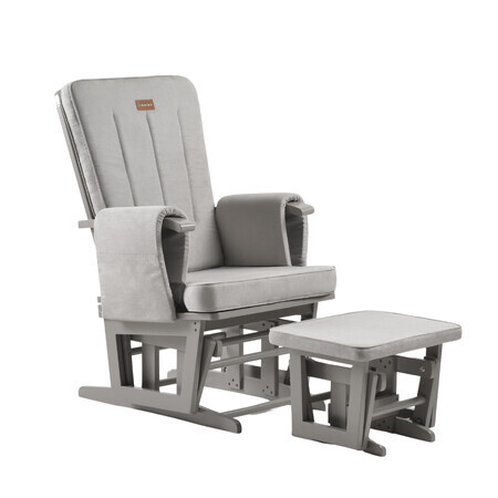 Calm Me Classic sedia per allattamento regolabile con supporto per le gambe, grigio perla, Onino